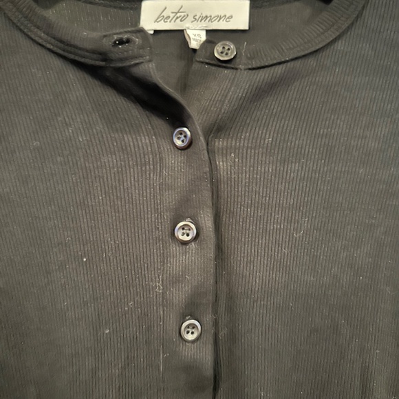 Betro Simone Cash Long-Sleeve Bodysuit Women’s XS Small  black stretch button up - Picture 5 of 8